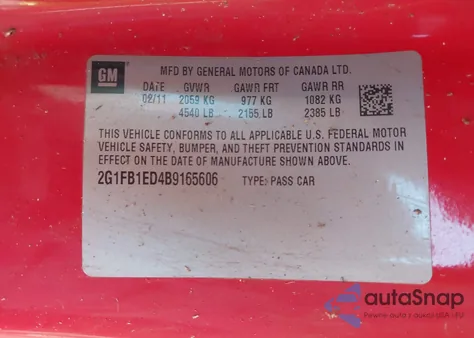 2011 Chevrolet Camaro 1Lt z USA, uszkodzony, nr VIN 2G1FB1ED4B9165606